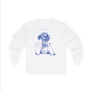 Blue Vintage-Inspired Unisex Long Sleeve Tee, Graphic Tee, Casual Wear, Gift for Her, Everyday Comfort, Print Design