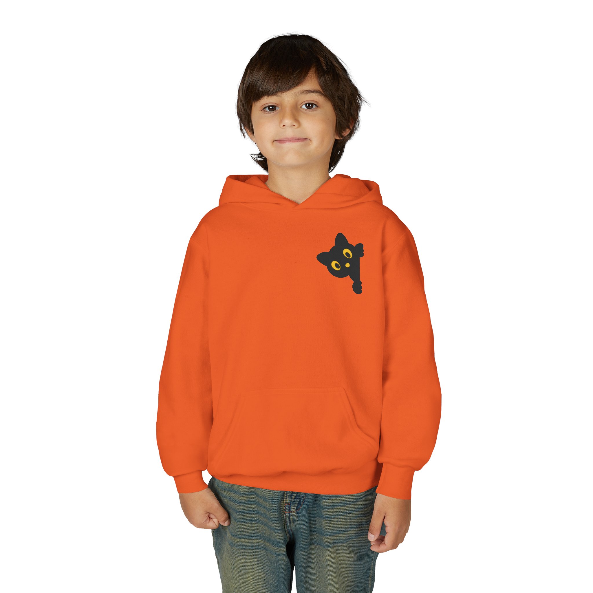 Cute Black Cat Hoodie for Kids, Halloween Sweatshirt, Youth Pullover with Boo Design, Fun Cat Lover Gift, Cozy Casual Wear - Image 31