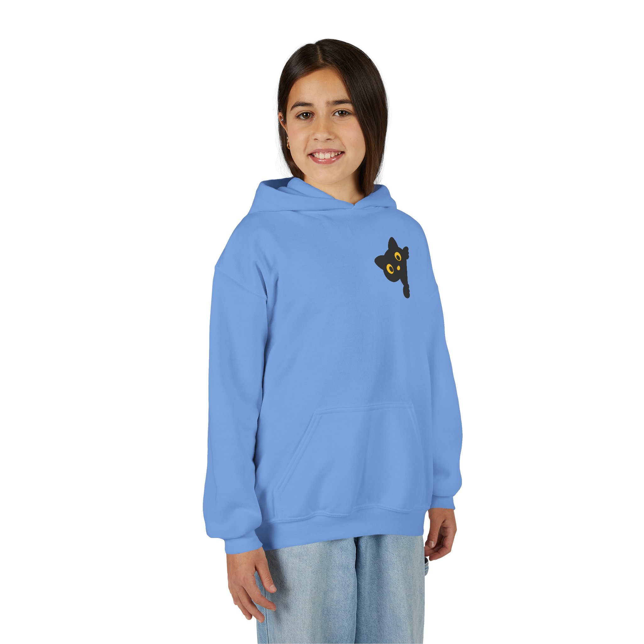 Cute Black Cat Hoodie for Kids, Halloween Sweatshirt, Youth Pullover with Boo Design, Fun Cat Lover Gift, Cozy Casual Wear - Image 54