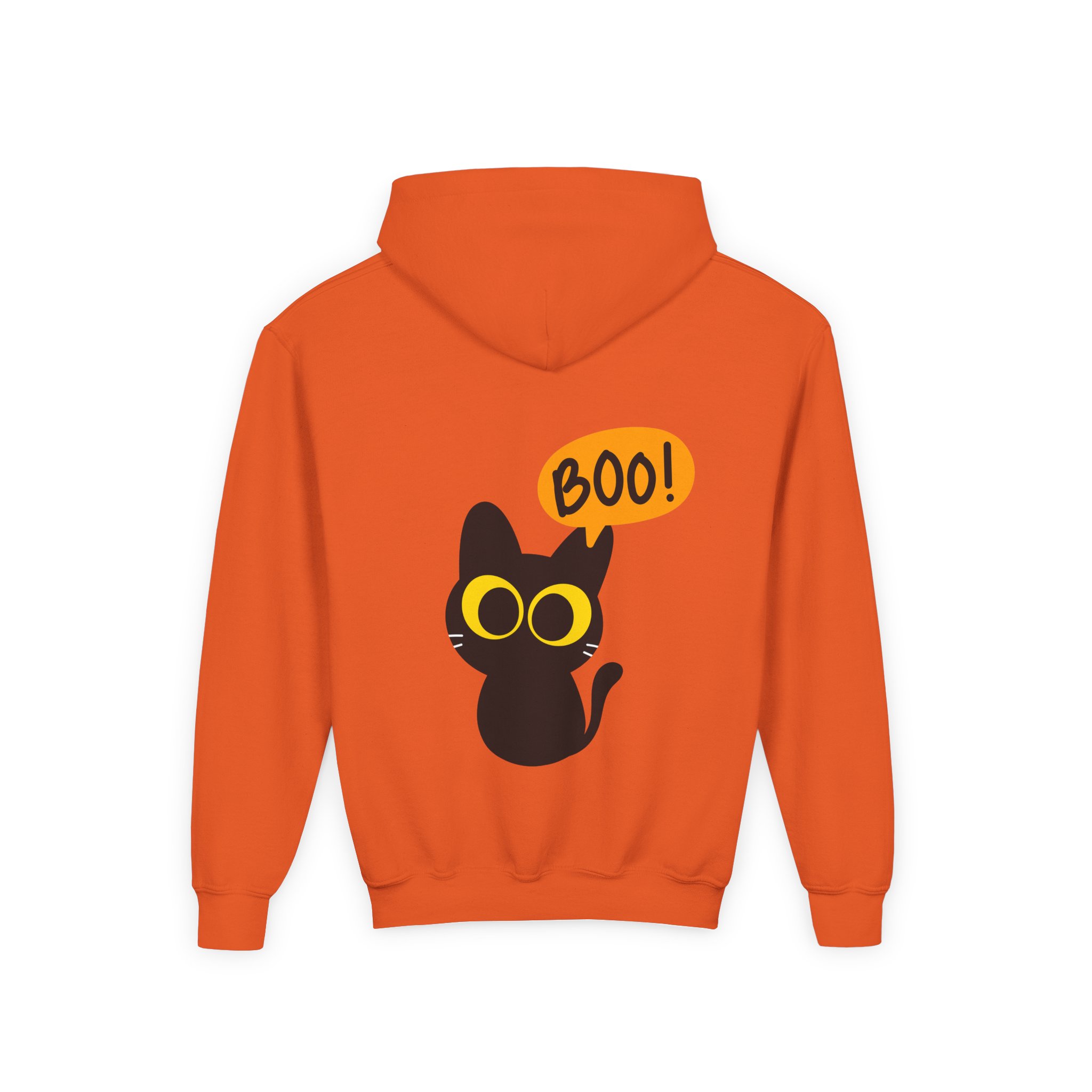 Cute Black Cat Hoodie for Kids, Halloween Sweatshirt, Youth Pullover with Boo Design, Fun Cat Lover Gift, Cozy Casual Wear - Image 30
