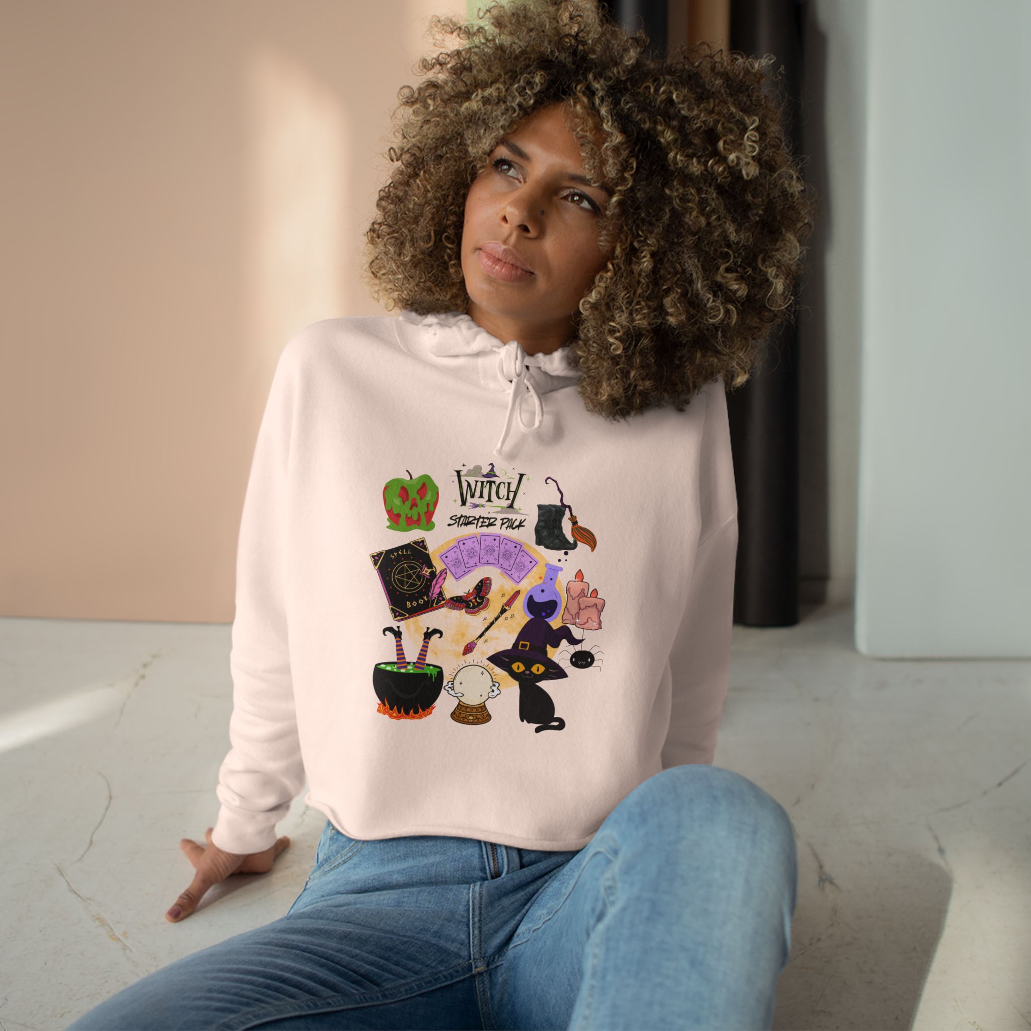 Whimsical Halloween Crop Hoodie, Spooky Sweater, Fall Fashion, Witchy Apparel, Cute Gift for Her - Image 15