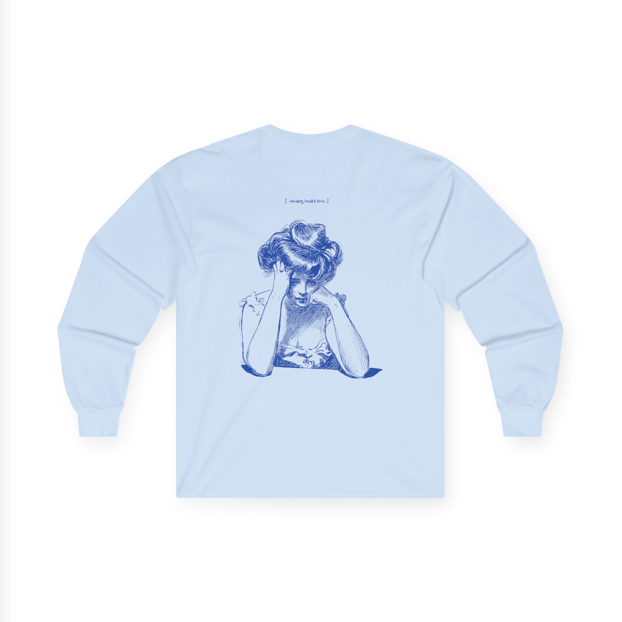 Blue Vintage-Inspired Unisex Long Sleeve Tee, Graphic Tee, Casual Wear, Gift for Her, Everyday Comfort, Print Design - Image 8