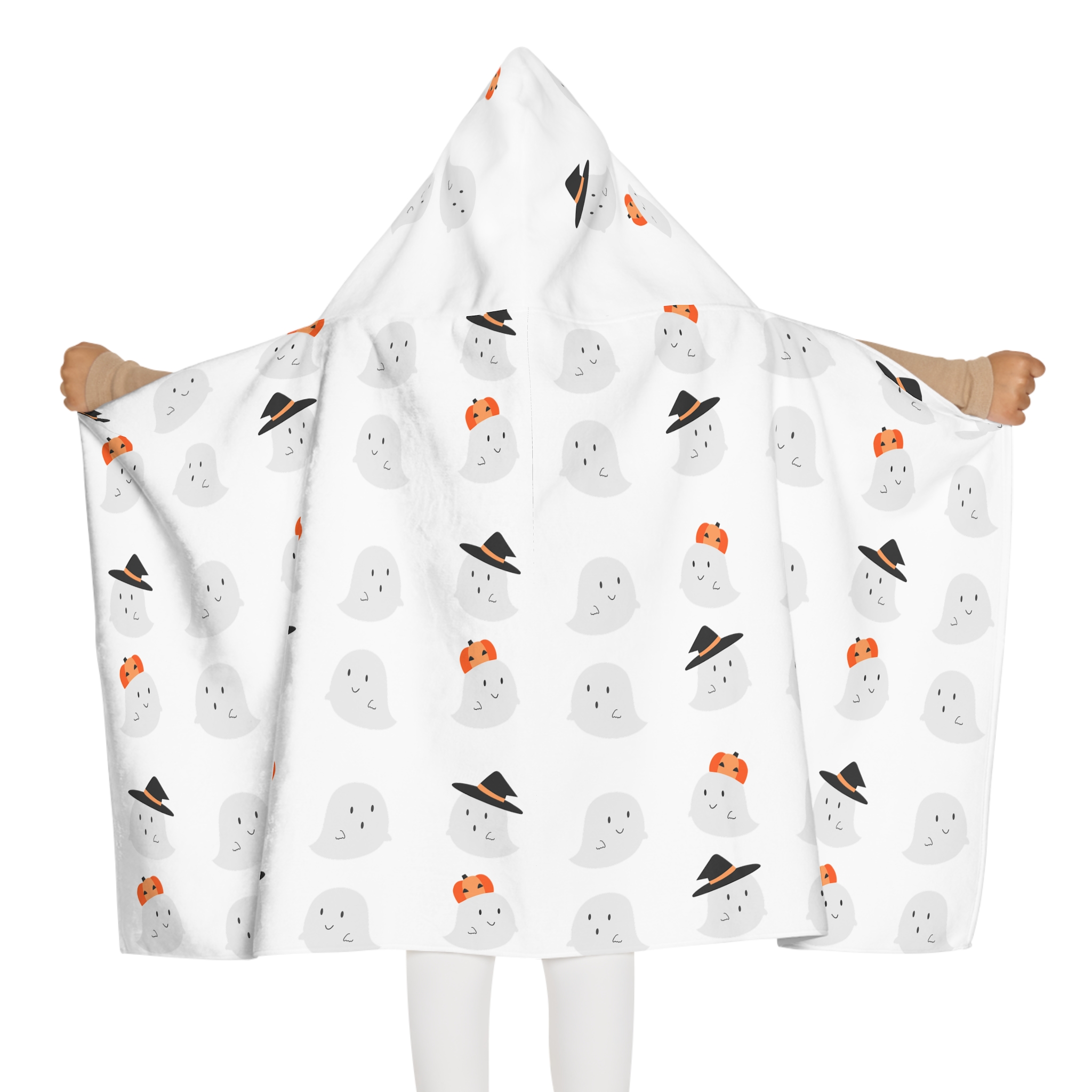 Ghost-Themed Youth Hooded Towel, Fun Bath Wrap for Kids, Halloween Gift, Cozy Pool Towel, Soft Towels for Young Children - Image 4