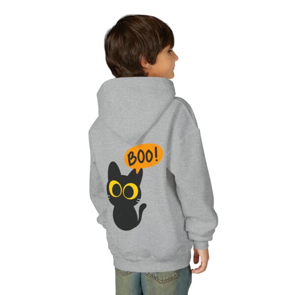 Cute Black Cat Hoodie for Kids, Halloween Sweatshirt, Youth Pullover with Boo Design, Fun Cat Lover Gift, Cozy Casual Wear - Image 18