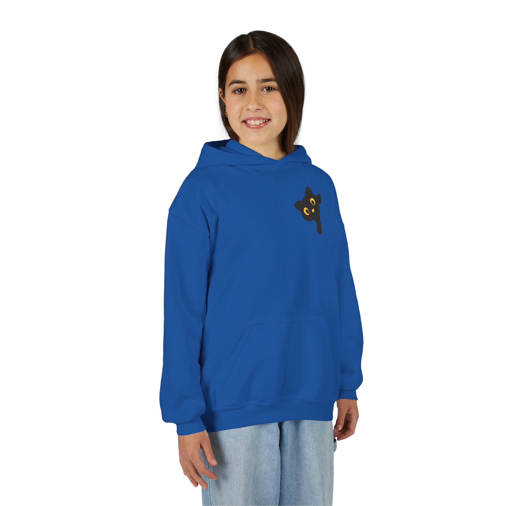 Cute Black Cat Hoodie for Kids, Halloween Sweatshirt, Youth Pullover with Boo Design, Fun Cat Lover Gift, Cozy Casual Wear - Image 61