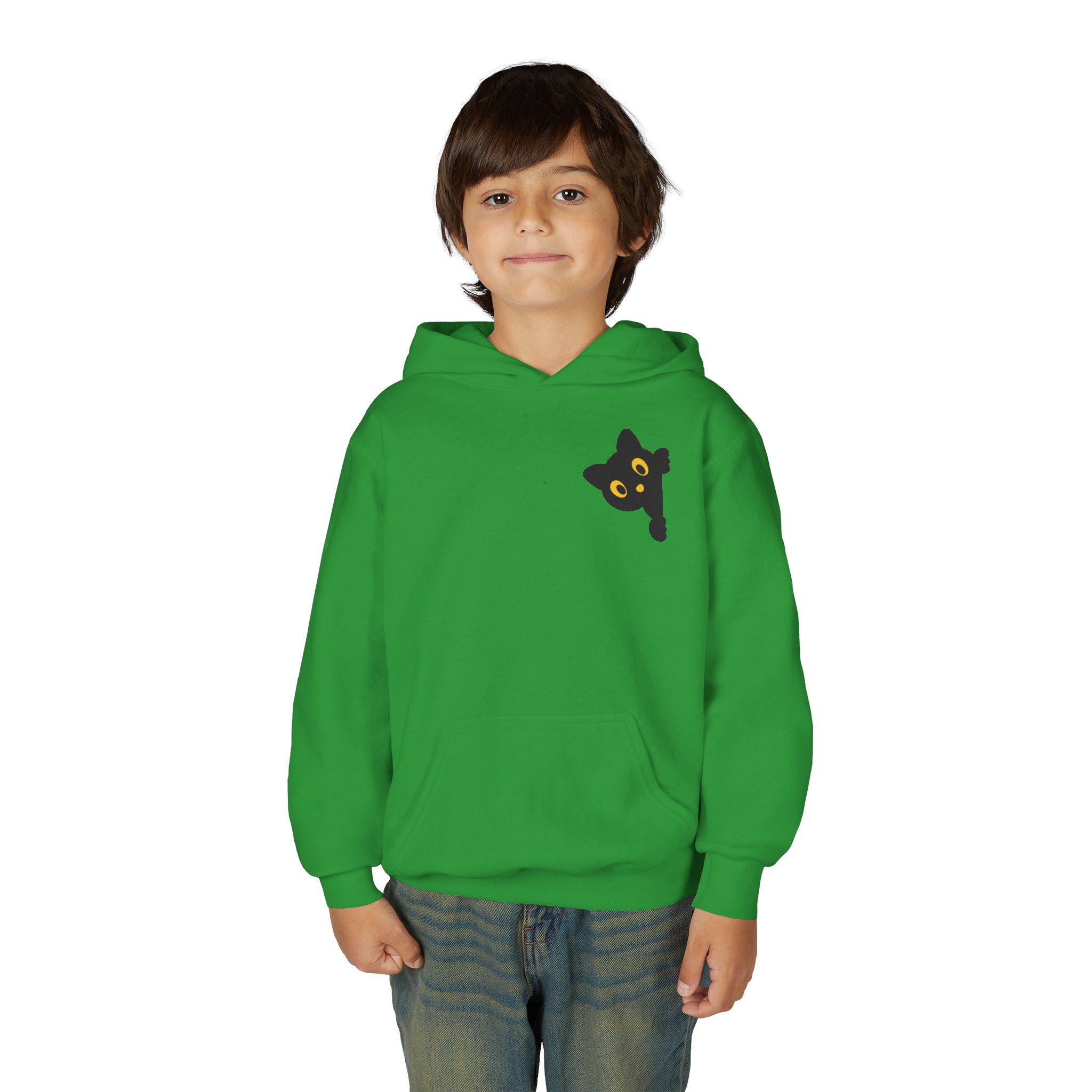 Cute Black Cat Hoodie for Kids, Halloween Sweatshirt, Youth Pullover with Boo Design, Fun Cat Lover Gift, Cozy Casual Wear - Image 38