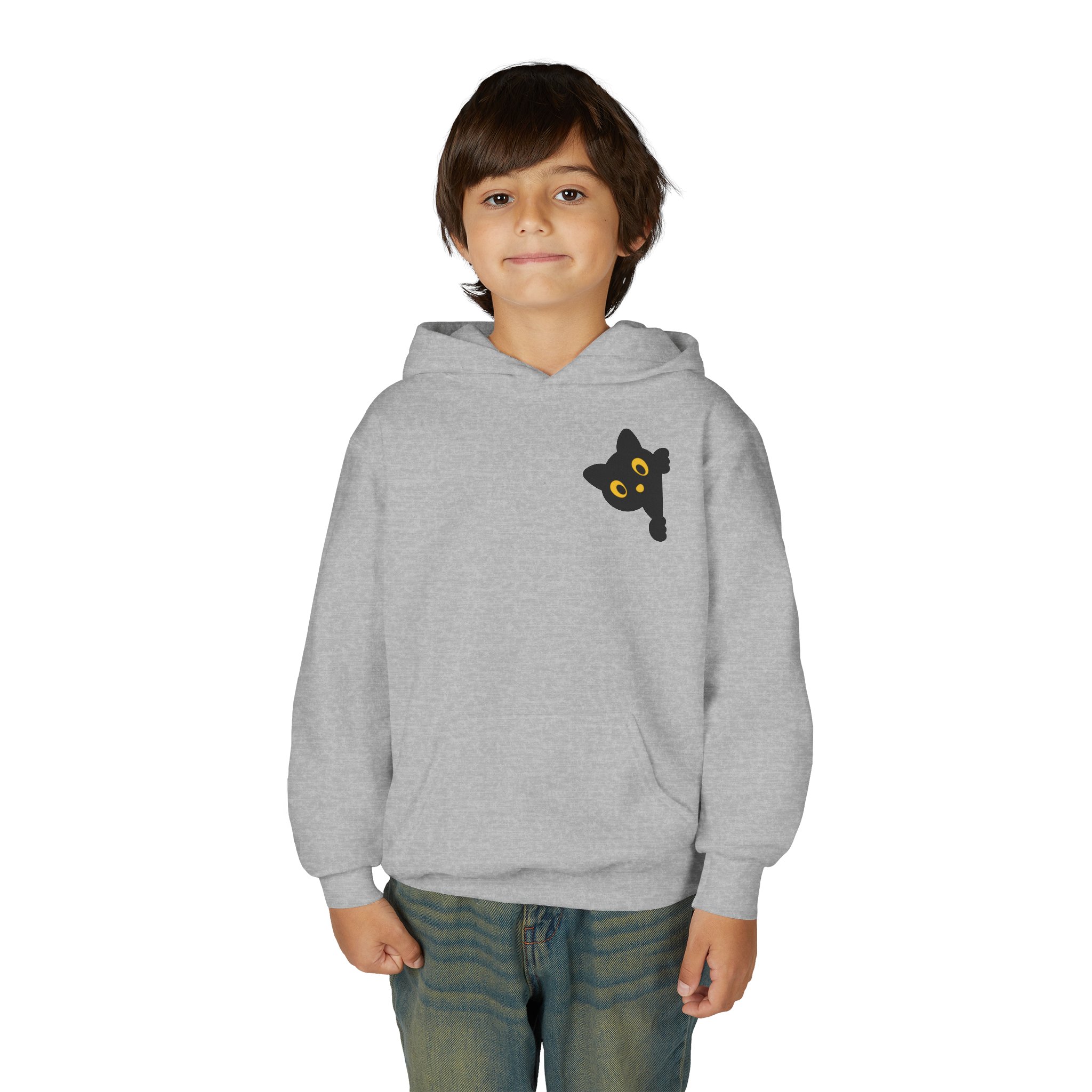 Cute Black Cat Hoodie for Kids, Halloween Sweatshirt, Youth Pullover with Boo Design, Fun Cat Lover Gift, Cozy Casual Wear - Image 17