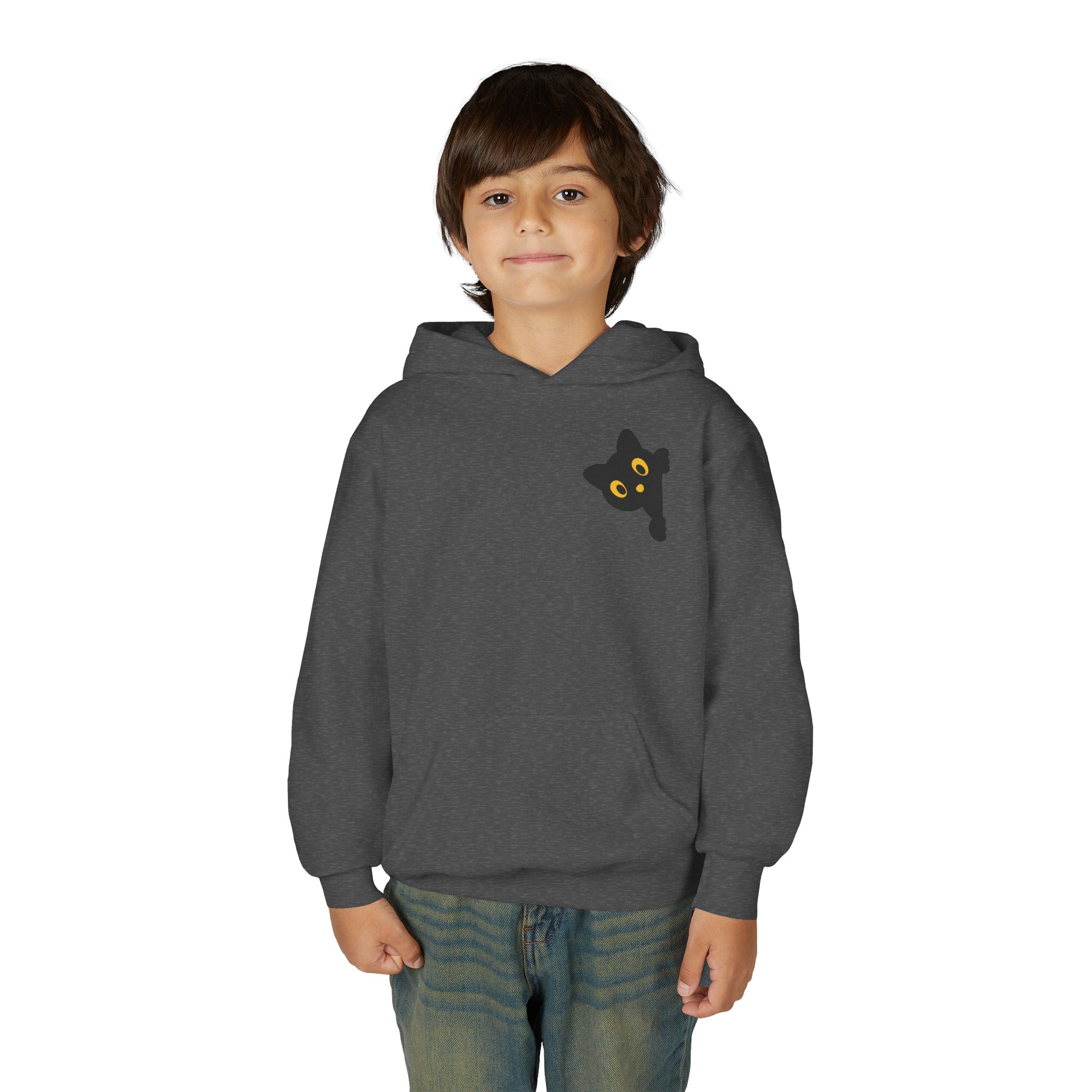 Cute Black Cat Hoodie for Kids, Halloween Sweatshirt, Youth Pullover with Boo Design, Fun Cat Lover Gift, Cozy Casual Wear - Image 45