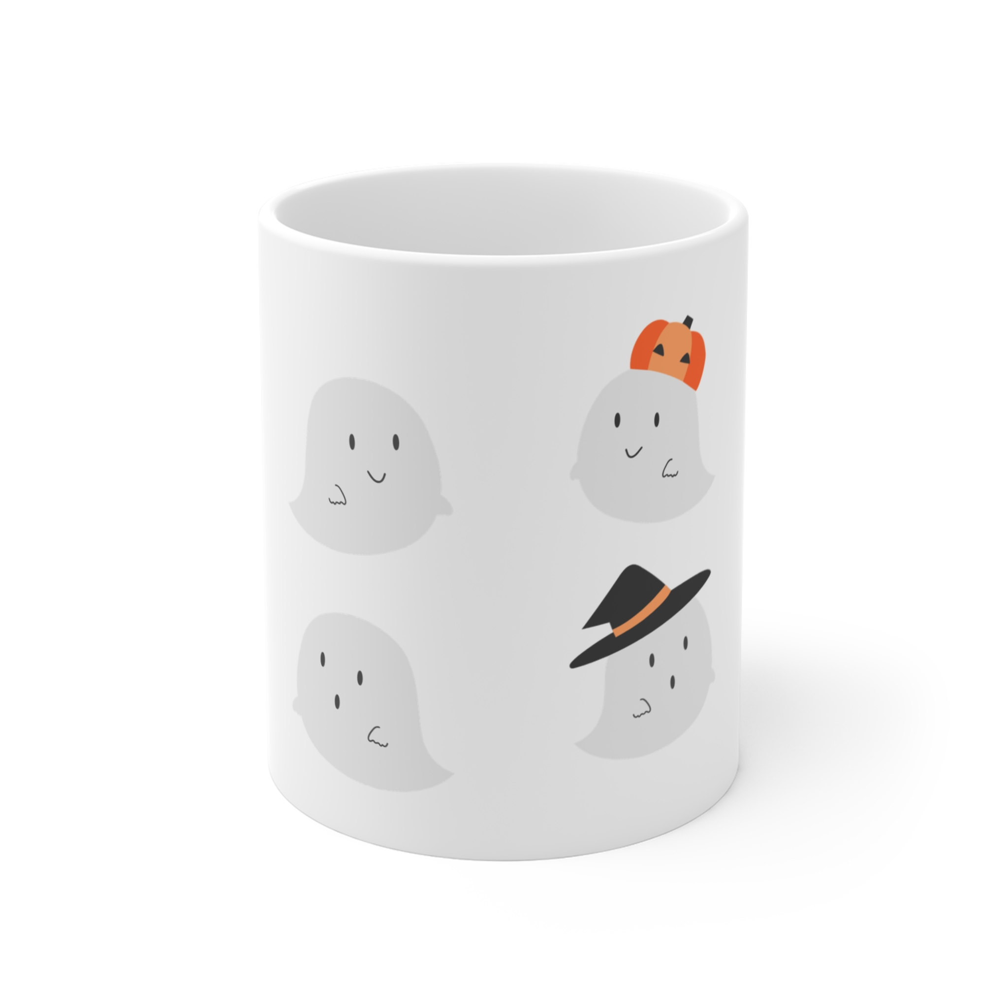Cute Halloween Ghost Mug, 11oz Coffee Cup, Spooky Decor, Fall Gift, Trick or Treat Theme, Halloween Party Accessory