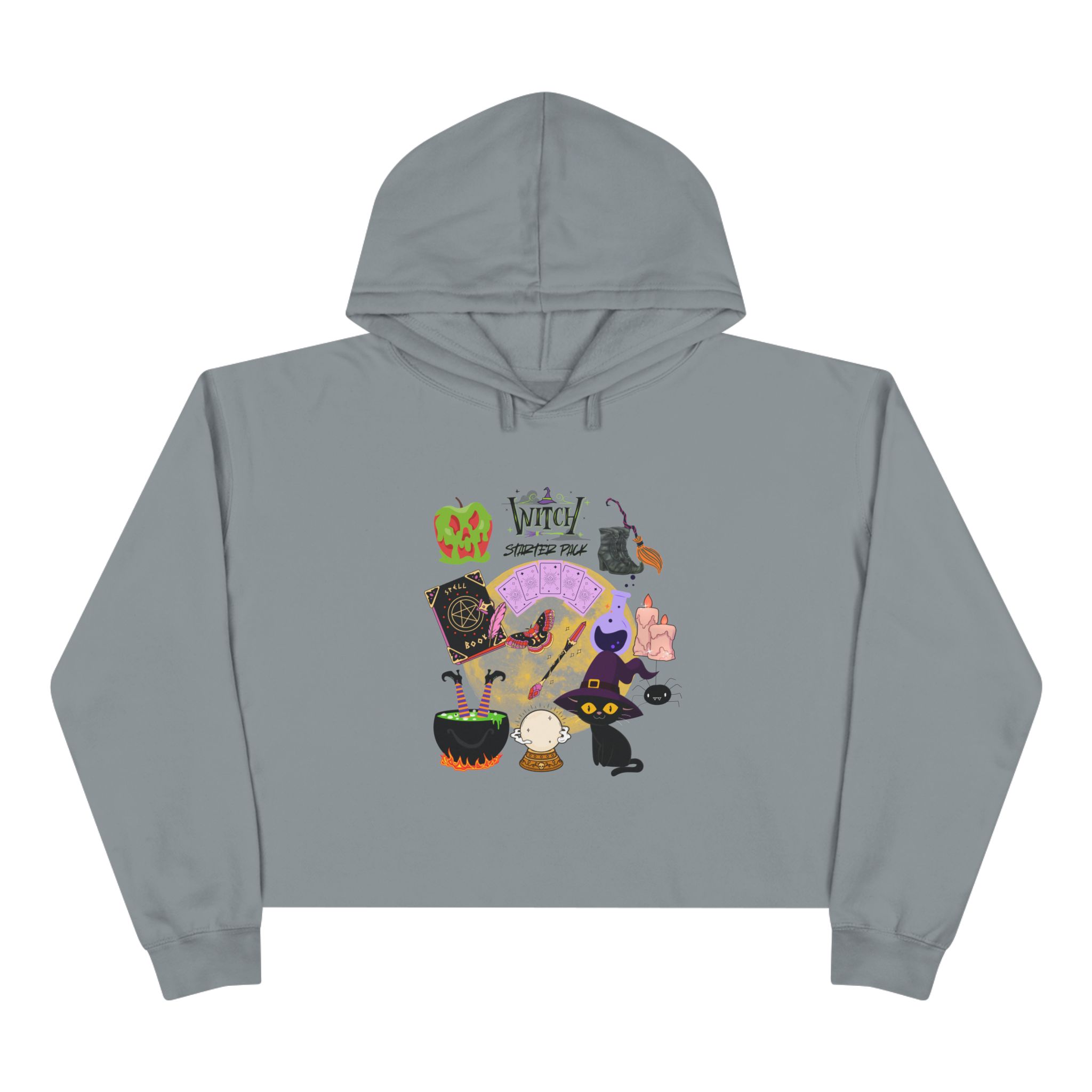 Whimsical Halloween Crop Hoodie, Spooky Sweater, Fall Fashion, Witchy Apparel, Cute Gift for Her - Image 4