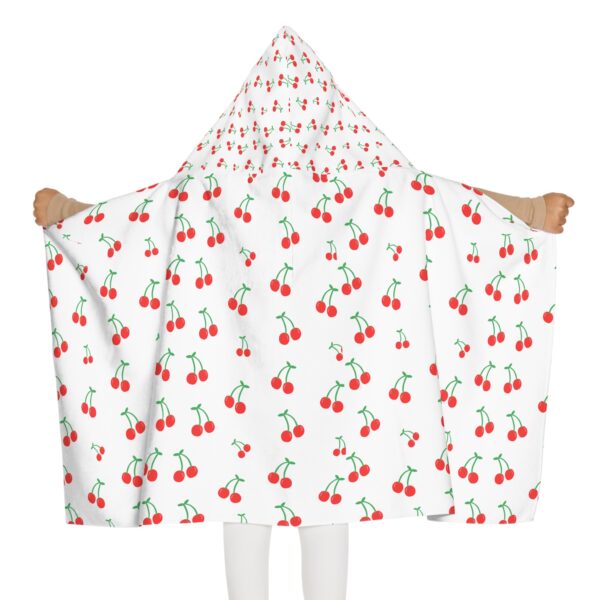 Cherry Print Youth Hooded Towel, Adorable Bath Sheet, Kids Beach Towel, Fun Pool Accessory, Gift for Summer Parties - Image 4